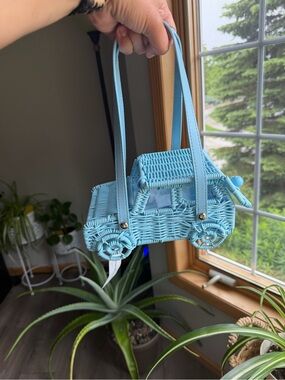Tommy Bahama Light Blue Woven Jeep Shoulder Bag